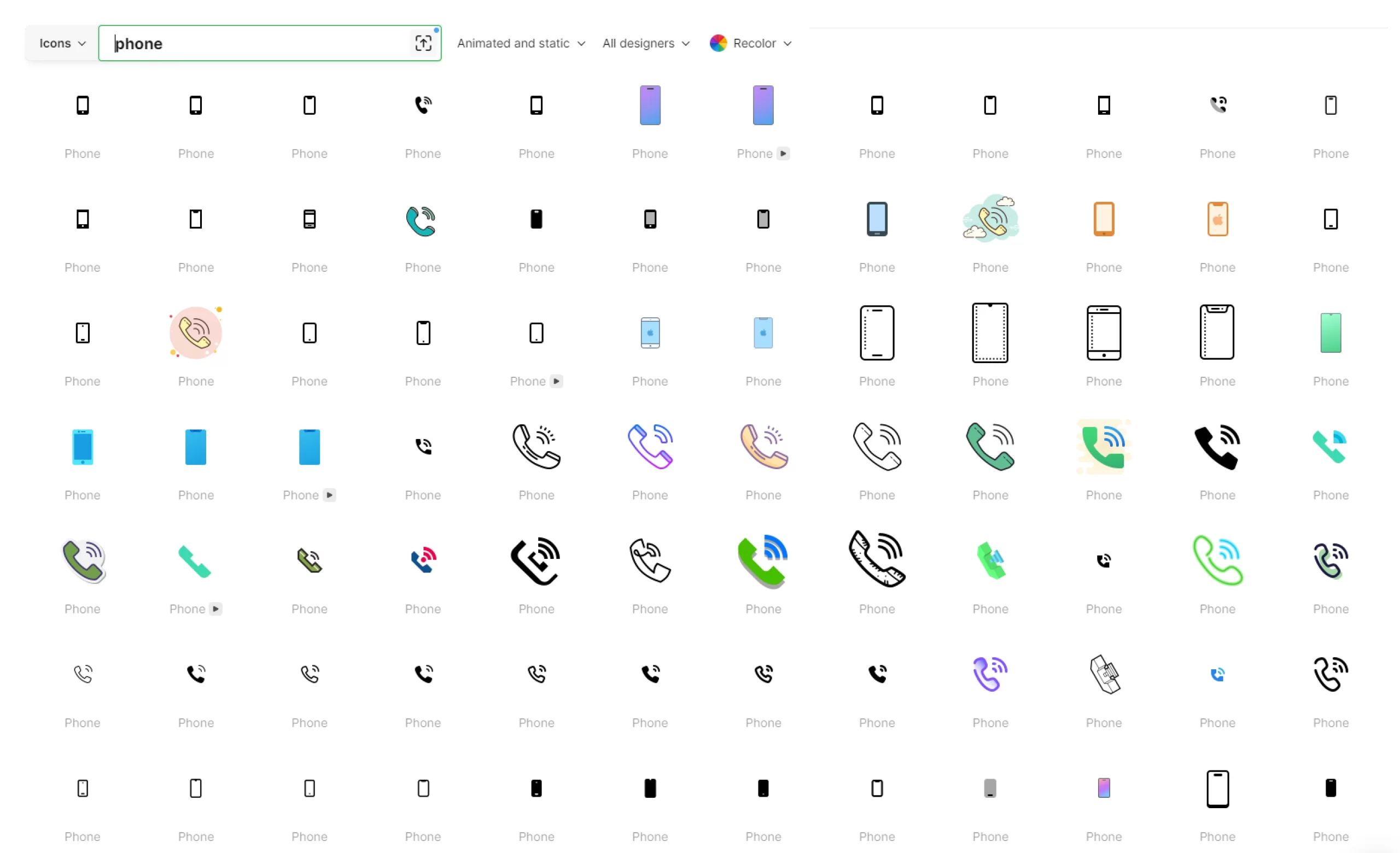 phone icons for resume